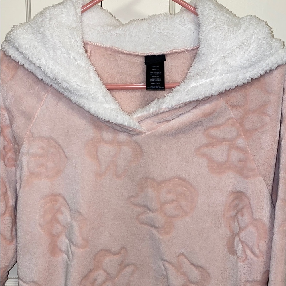Disney Medium Pink Minnie Fleece Lounger with Sherpa Hood - Picture 5 of 14